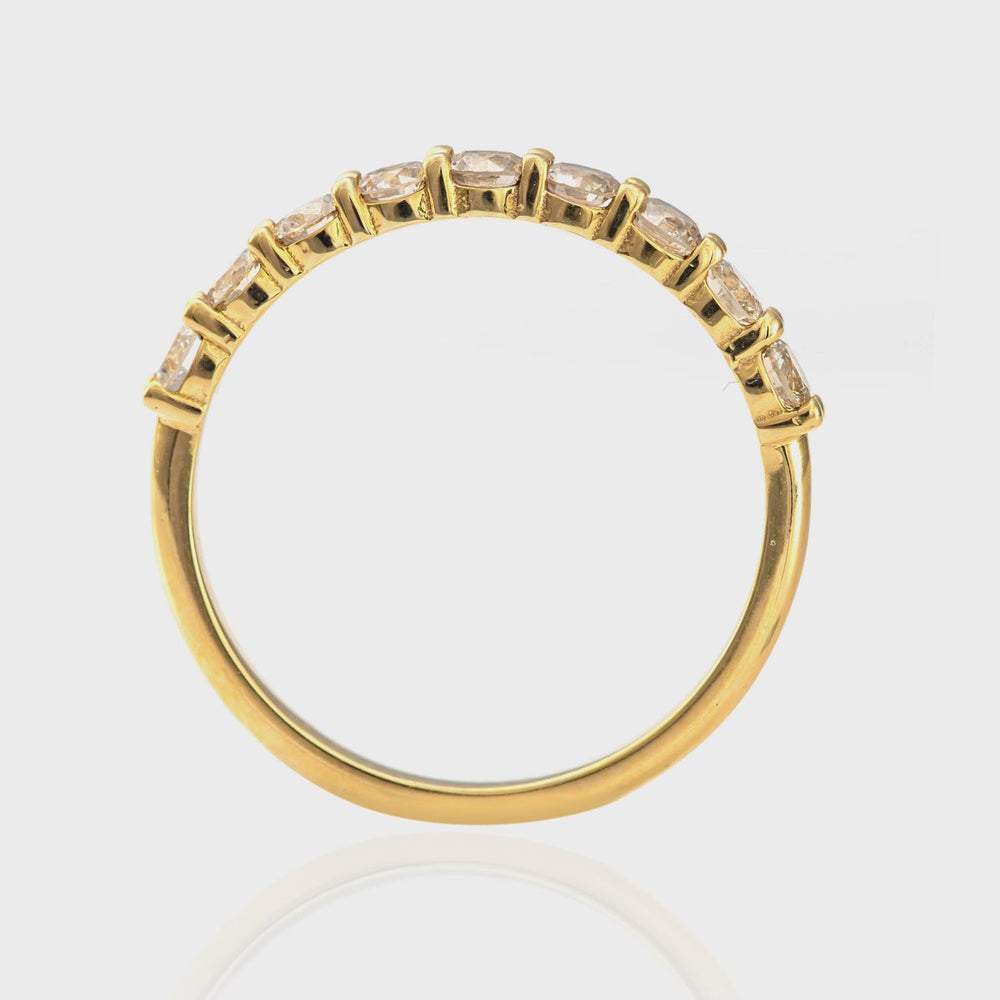 14K Gold Diamond Half-Eternity Ring 0.75 ctw.