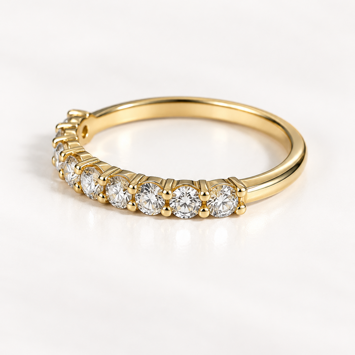 Diamond half eternity ring angle