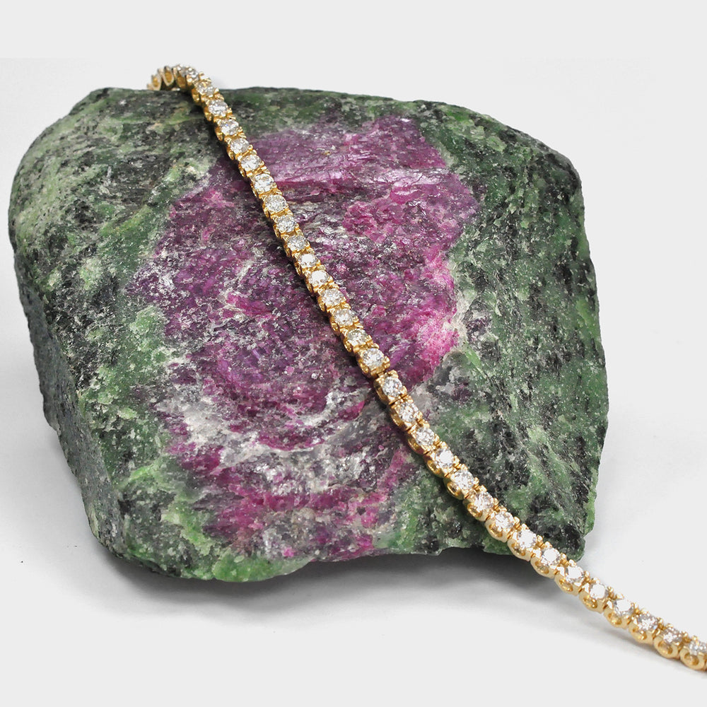6 carat diamonds Yellow Gold Tennis Bracelet