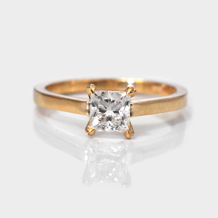 Princess Cut White Diamond Ring
