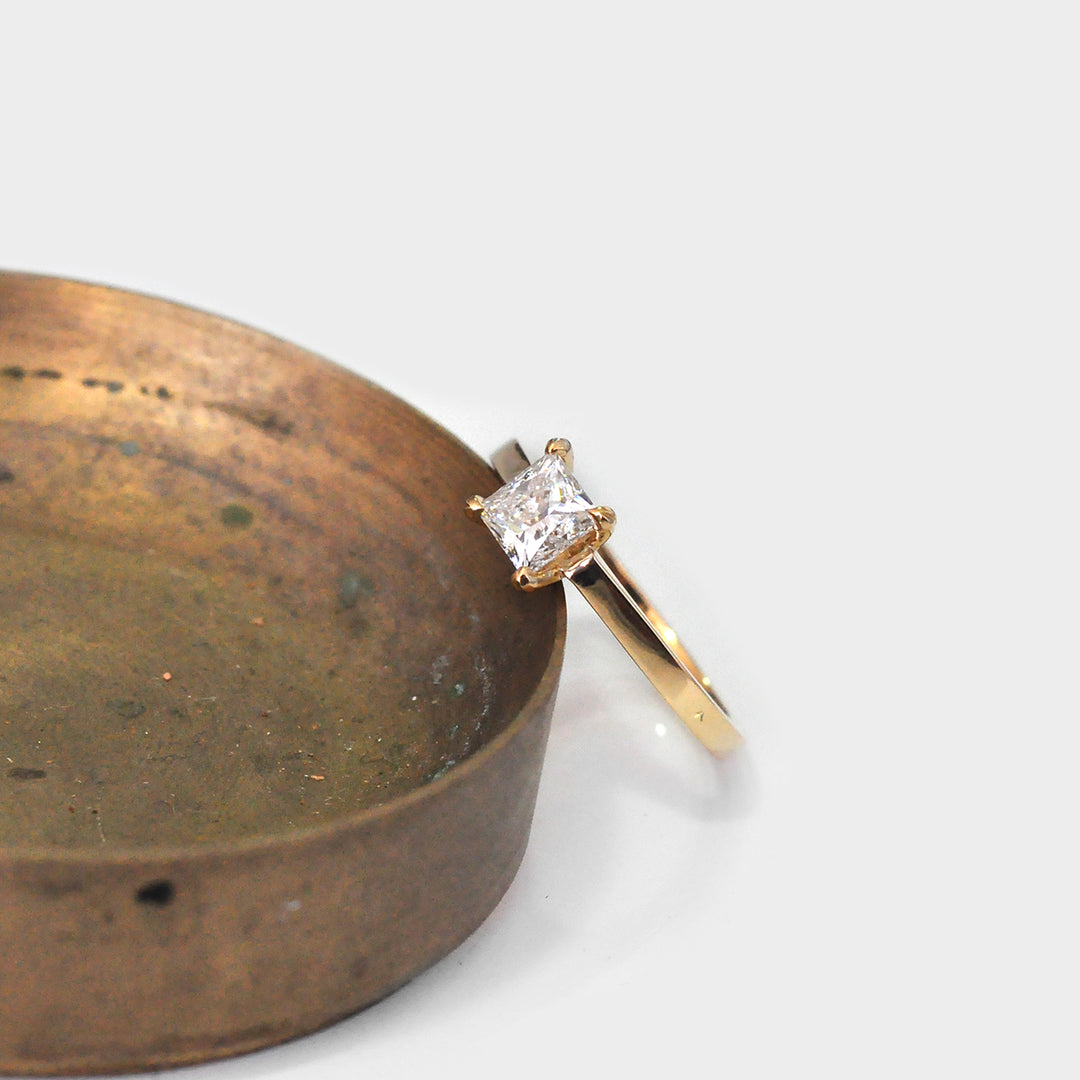 Princess Cut White Diamond Ring