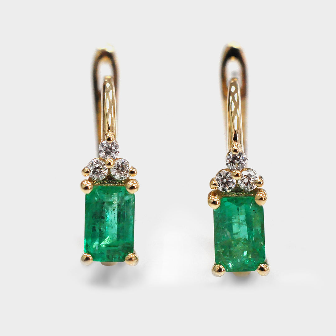 Emerald Earrings and Three Diamonds English Lock