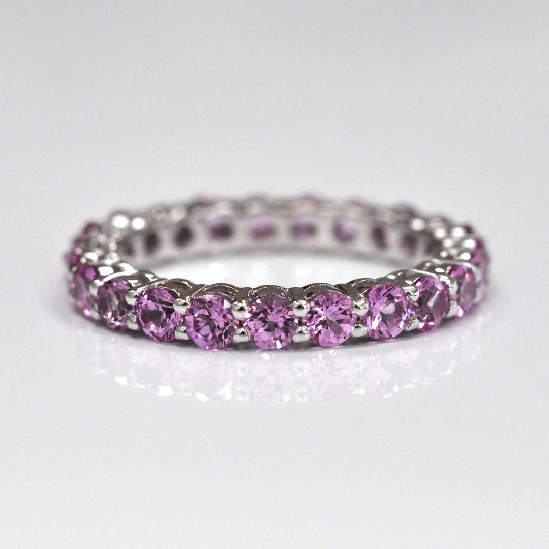 Pink Sapphire White Gold Eternity ring