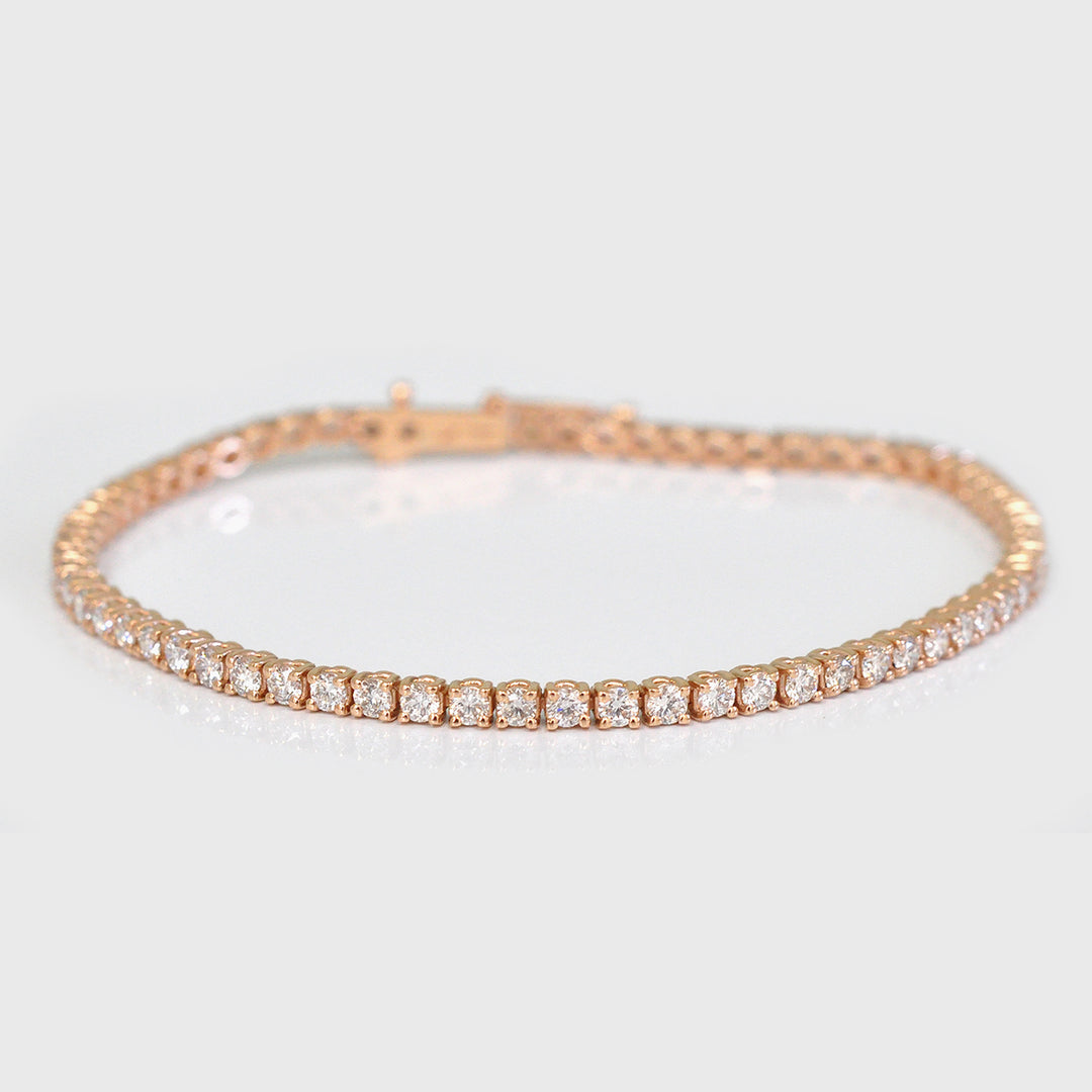 Rose Gold 5 carat Diamonds Tennis bracelet