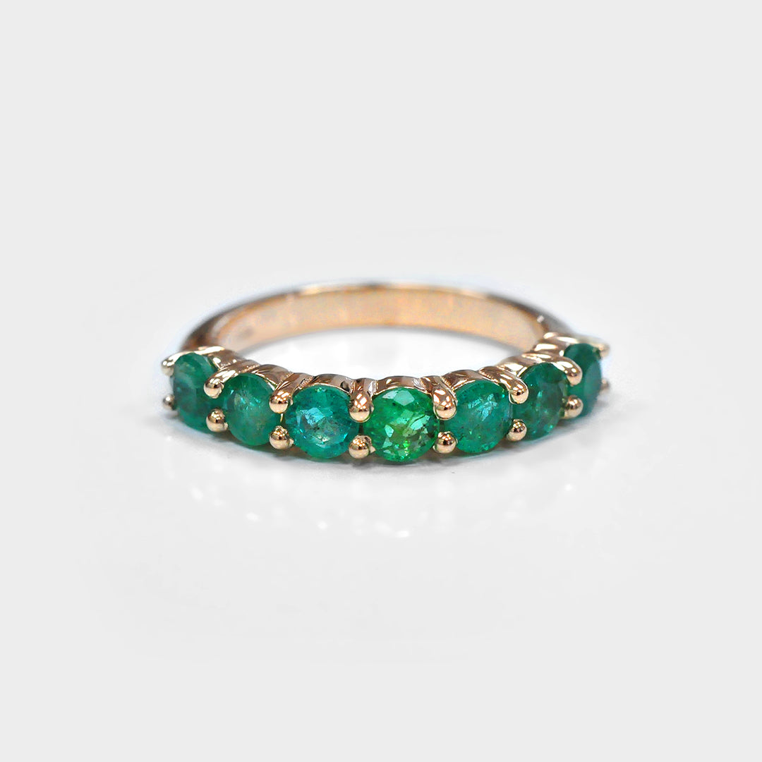 Seven Emeralds Ring in Rose Gold
