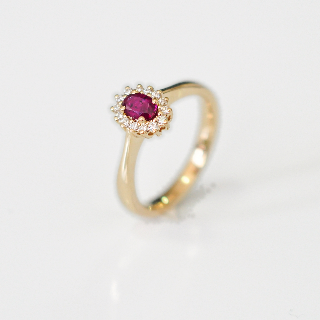 classic diana style Ruby Diamonds  Ring