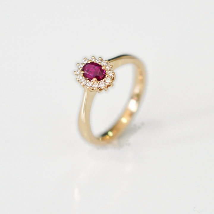 classic diana style Ruby Diamonds  Ring