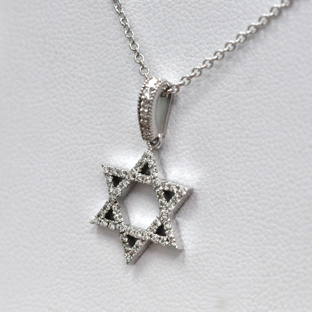 White Gold Diamonds Magen David Pendant