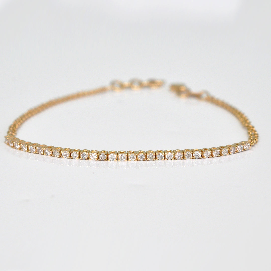 Yellow Gold half Tennis bracelet