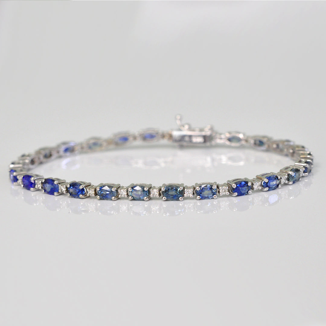 White Gold Sapphire and Diamonds Tennis bracelet
