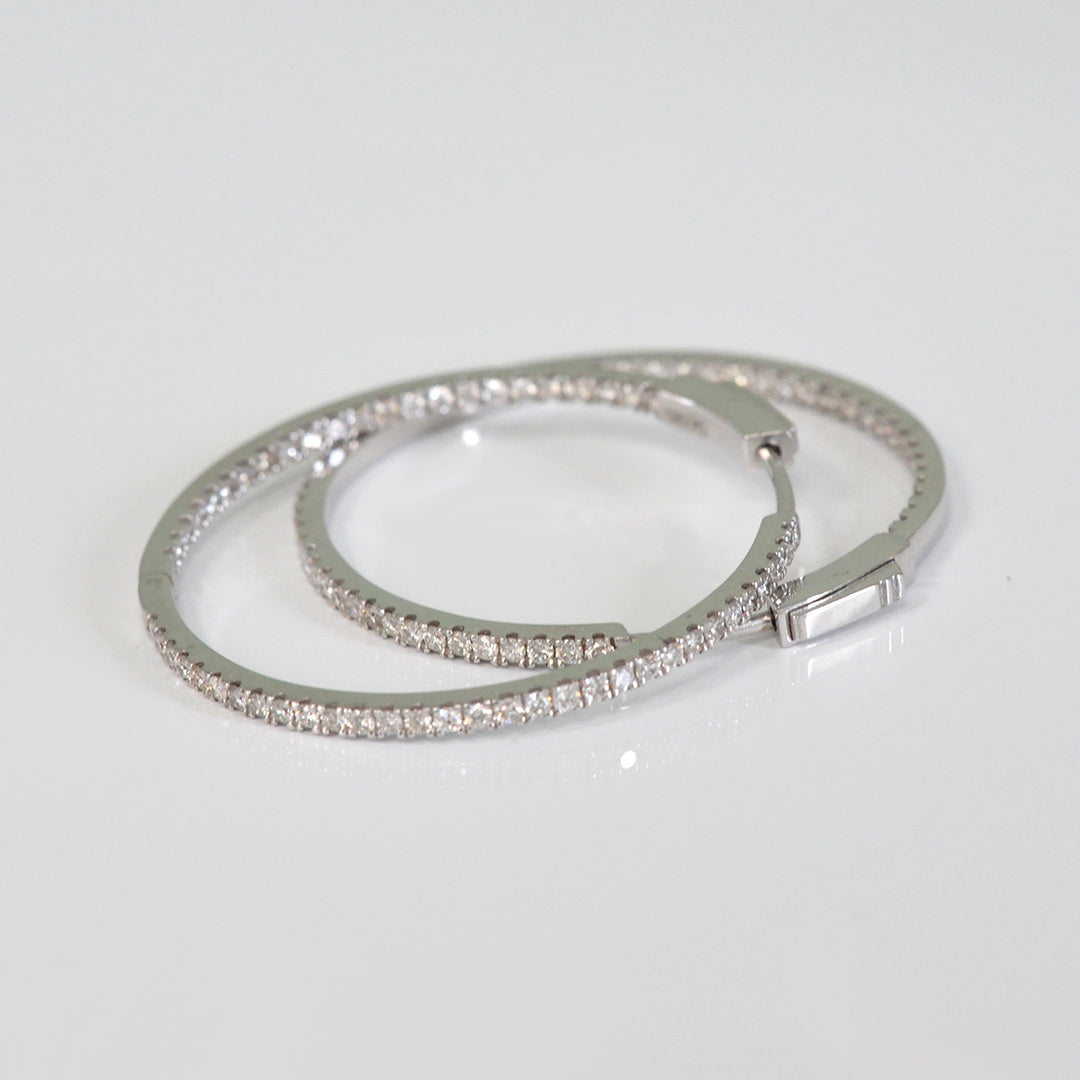 35 mm Diamonds hoop Earrings