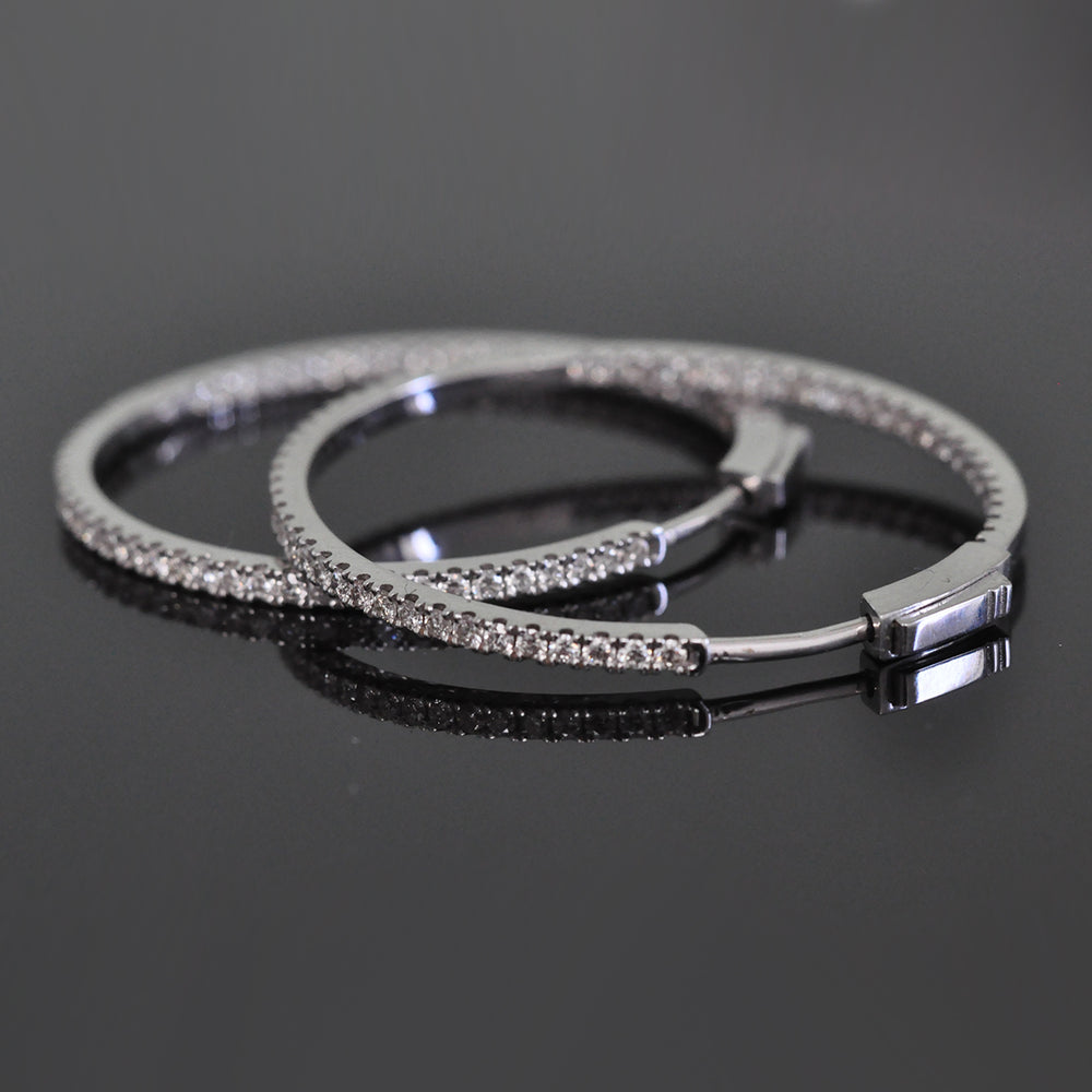 35 mm Diamonds hoop Earrings