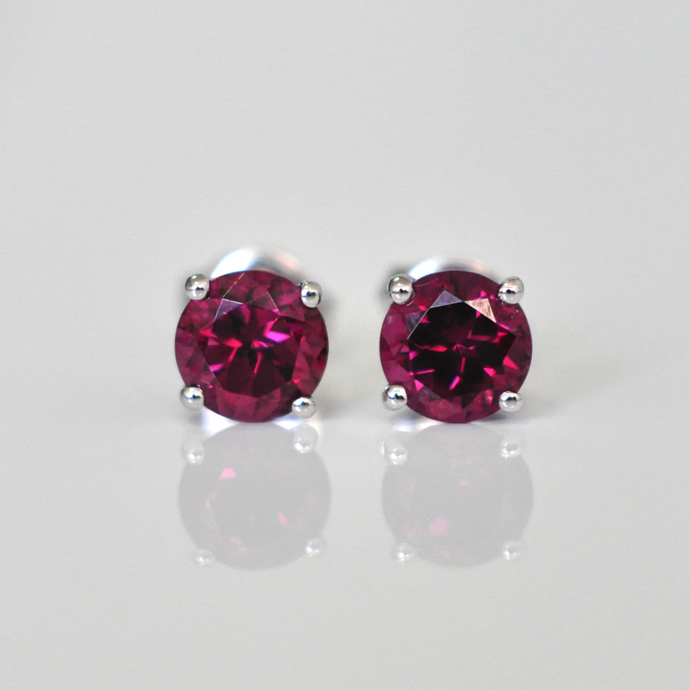 Rhodolite garnet Stud Earrings