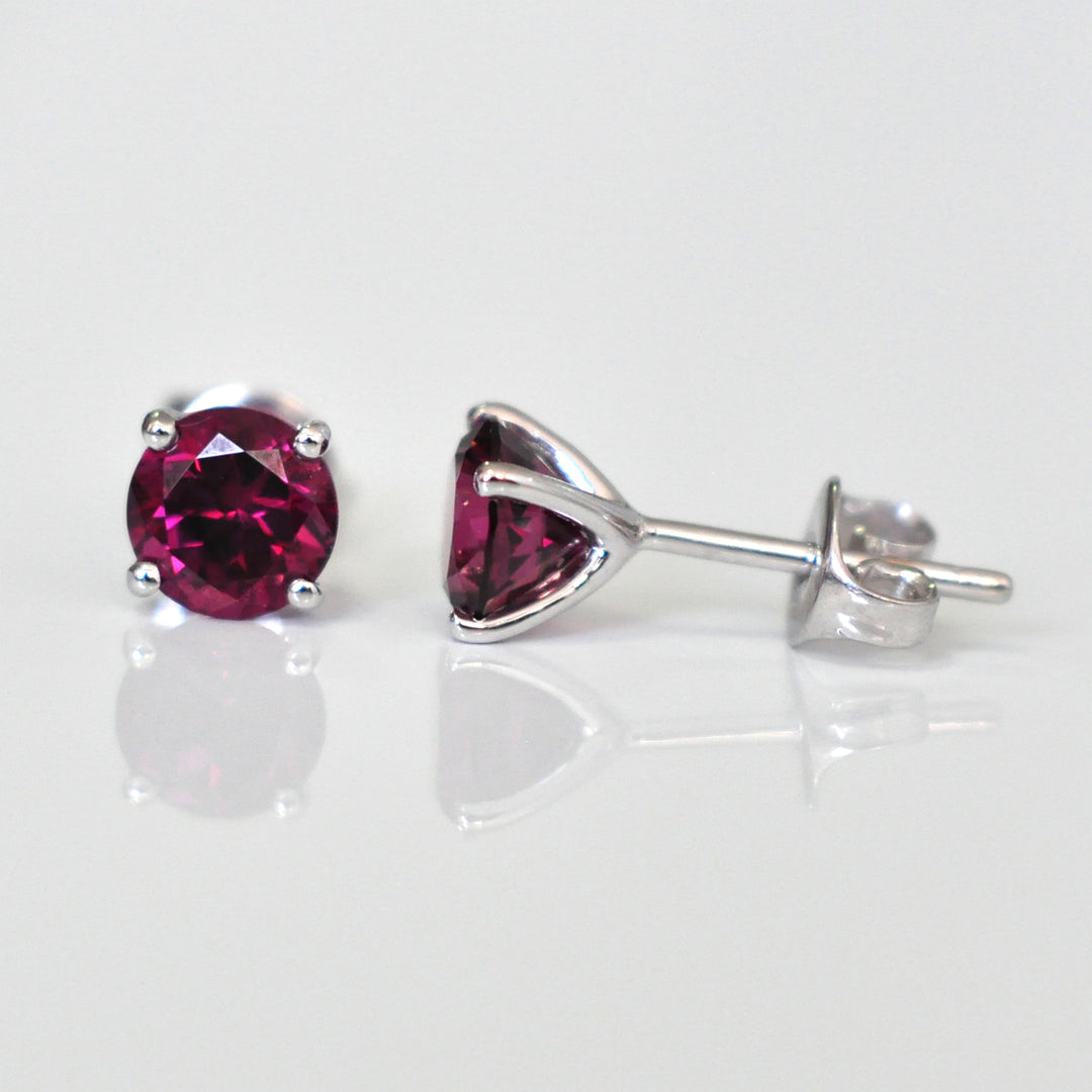 Rhodolite garnet Stud Earrings
