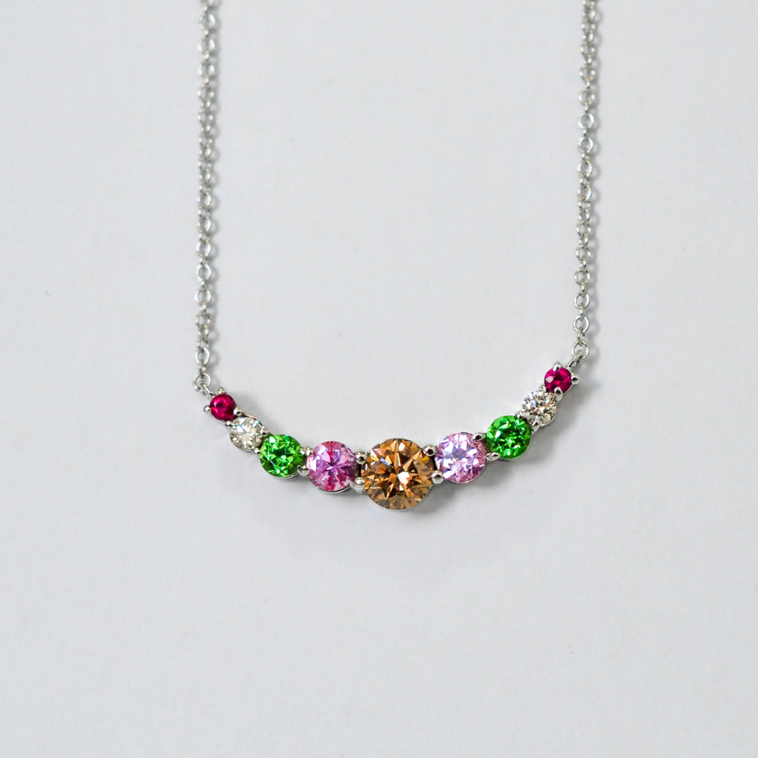 Multicolor gemstones and diamonds Necklace