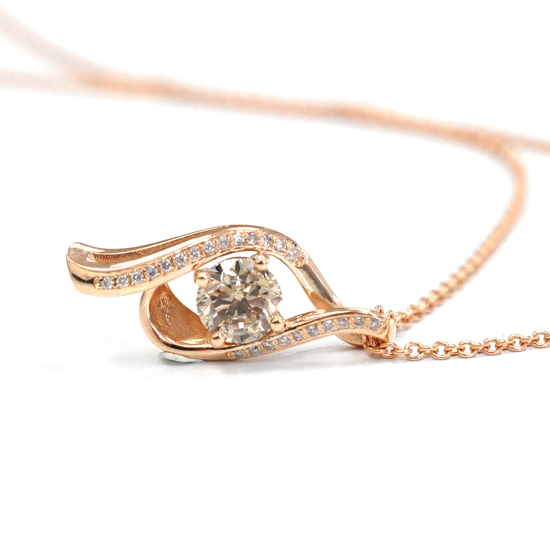 Rose gold brown diamonds pendant