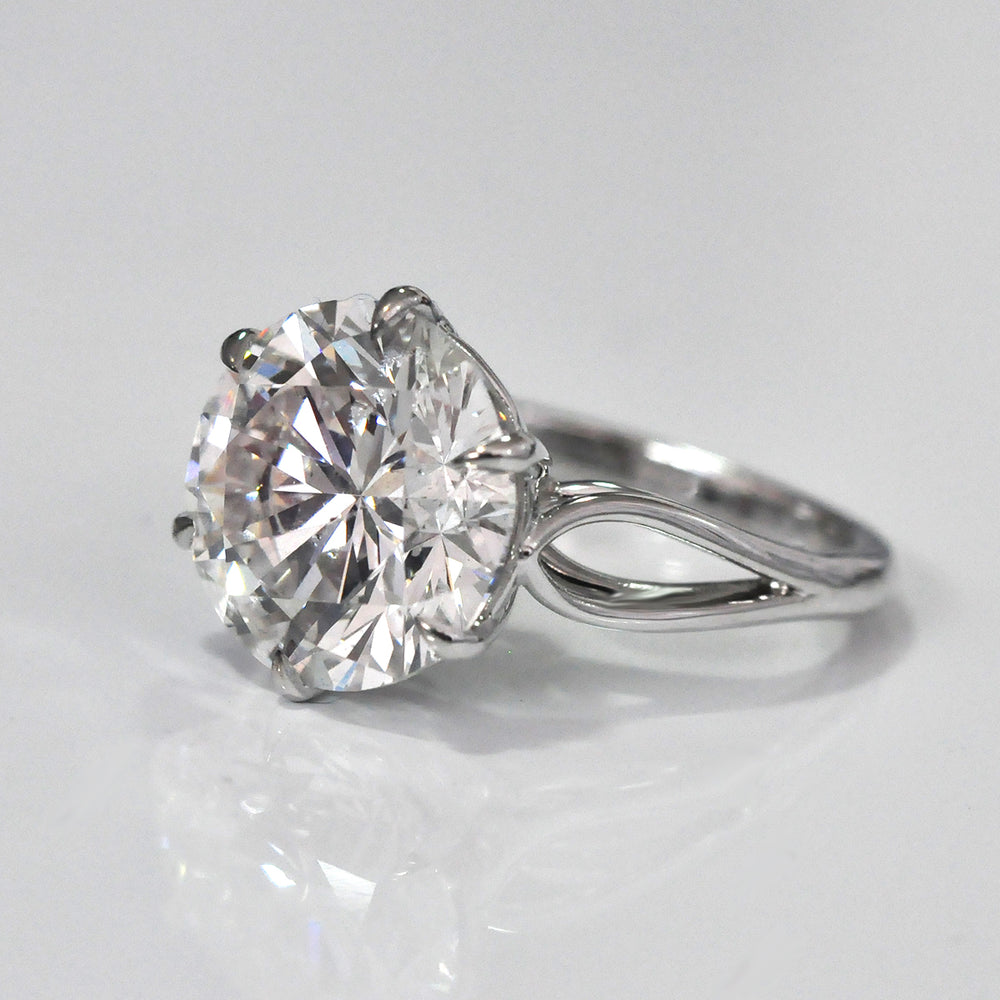 6 carat diamond split shank solitaire