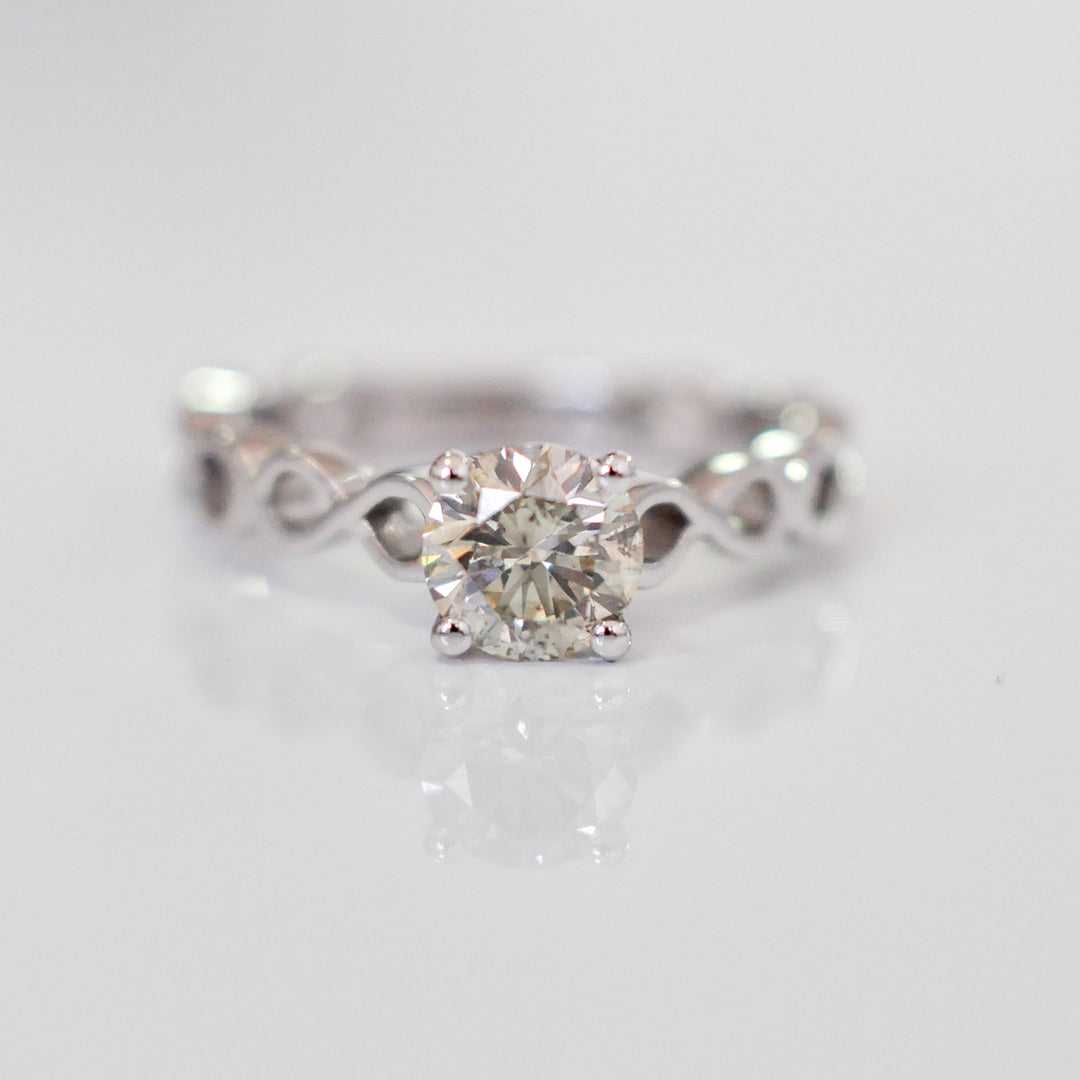 infinity shank white gold solitaire Ring