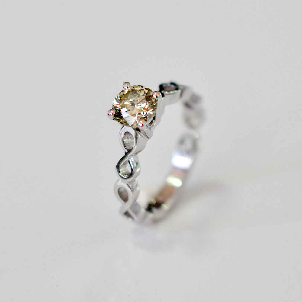 infinity shank white gold solitaire Ring
