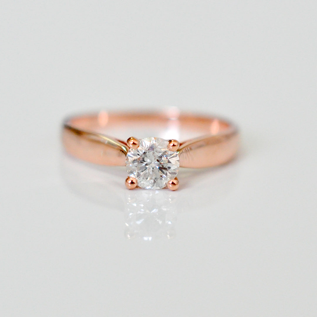 0.70 ct diamond four prongs solitaire ring