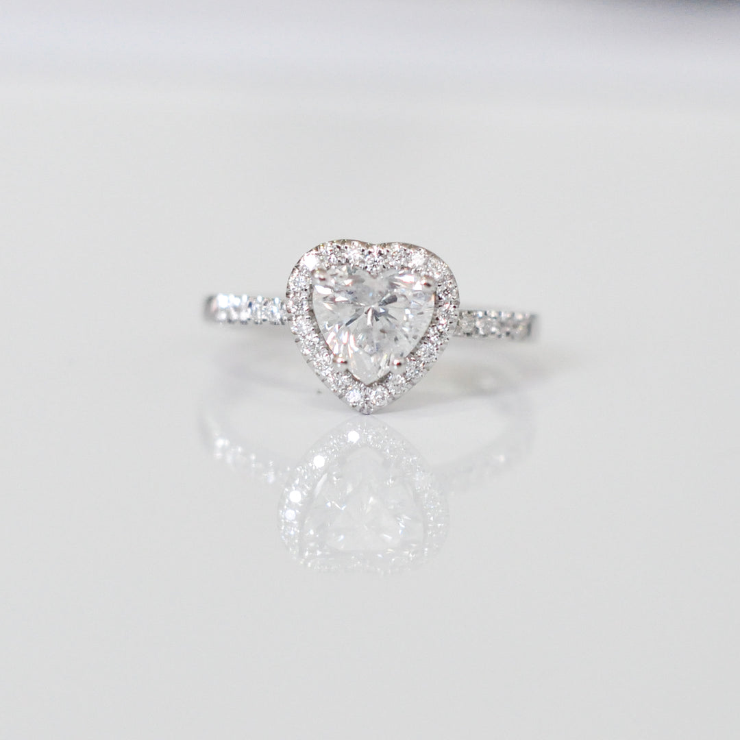 heart shape diamond (1 ct) halo ring