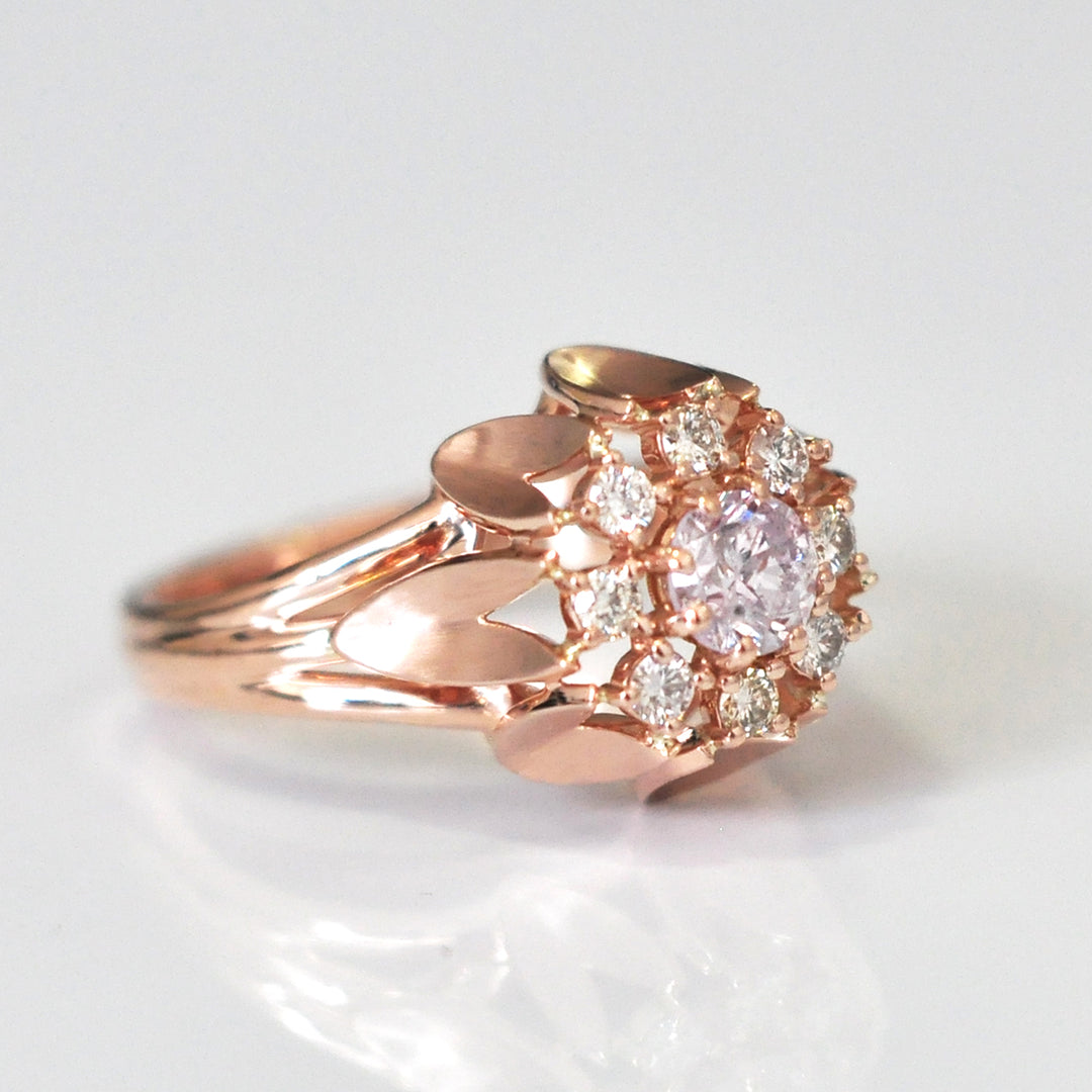 Vintage style Rose Gold & Diamonds Ring